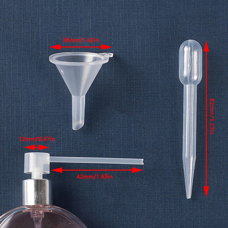 3 Units/Set Perfume Refill Tools Set Plastic Diffuser Straw Dropper Funnel Long Nozzle Spray Dispensing Required Cosmetic Tools