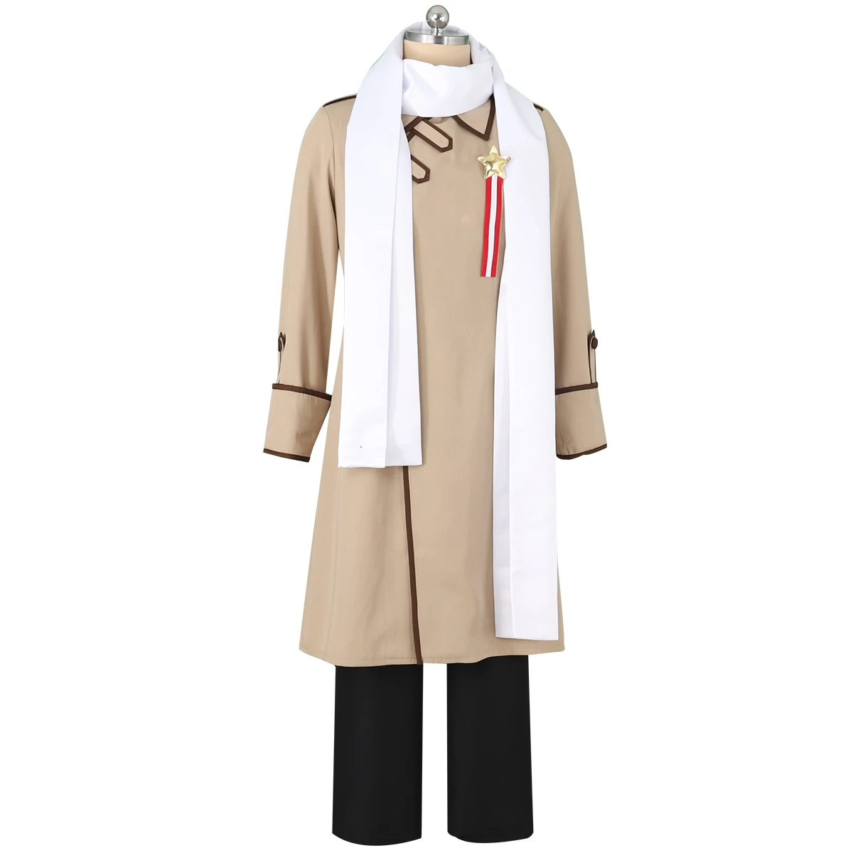 

Anime Mens Suit Cosplay Hetalia Costume Ivan Braginsky Halloween Russia Army Uniform Scarf Christmas Outfit