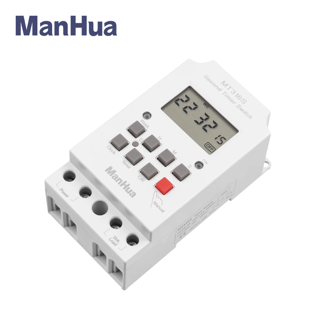 ManHua MT316S 220VAC 30A 28ON/OFF 68ON/OFF Digital Automatic Electronic Programmable Timer Switch with CE Temporizador Digital