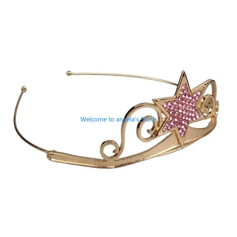 X4YC Sang Trọng Thái Tóc Vòng Hạng Nặng Sinh Nhật Thanh Lịch Cuộc Thi Hexagram Pha Lê Cô Gái Cưới Trang Phục Mũ Đợi Đầu Đa Năng