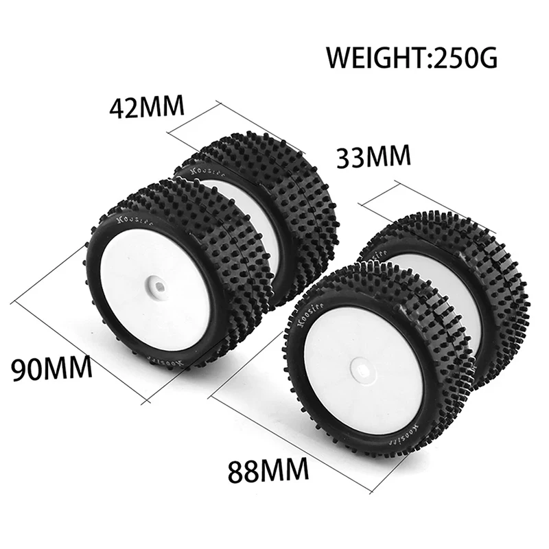 

82&87mm 1/10 2WD RC Off-Road Buggy Car Rubber Tires Wheels Tyres for XRAY XB2 Serpent SRX2 SRX4 TRX Bandit Tekno EB410