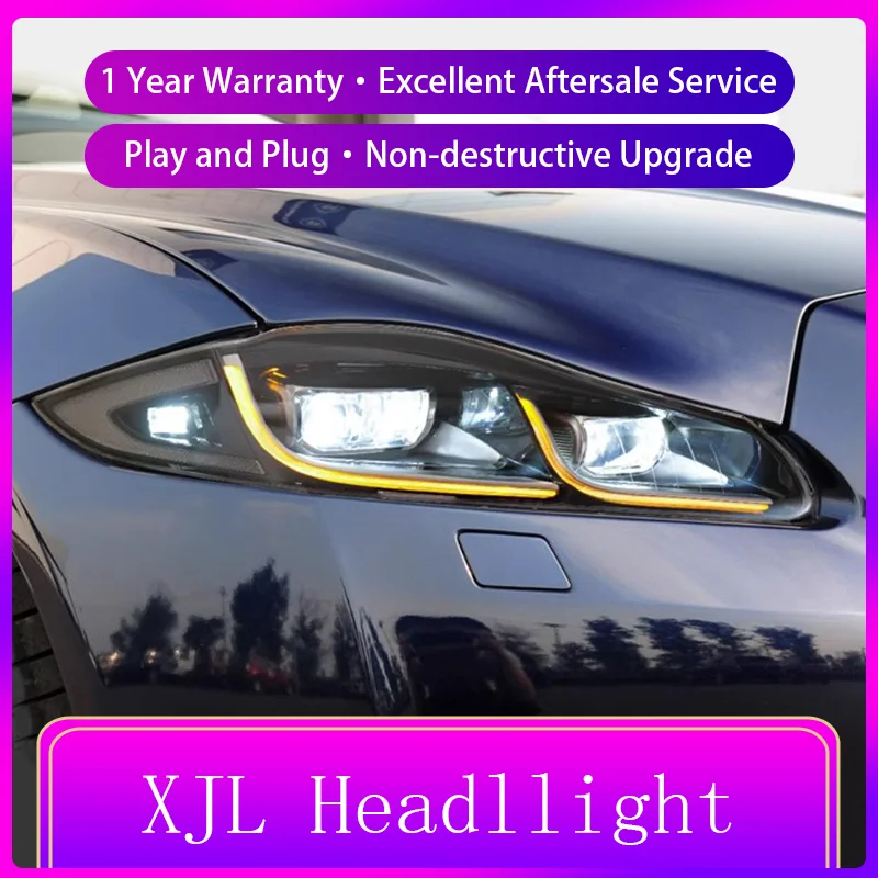 Running Light Auto for Cars 12V Jaguar XJL 2012-2019 Headlight LED Drl High Configure Daylight Turning Accessories Front Lamp