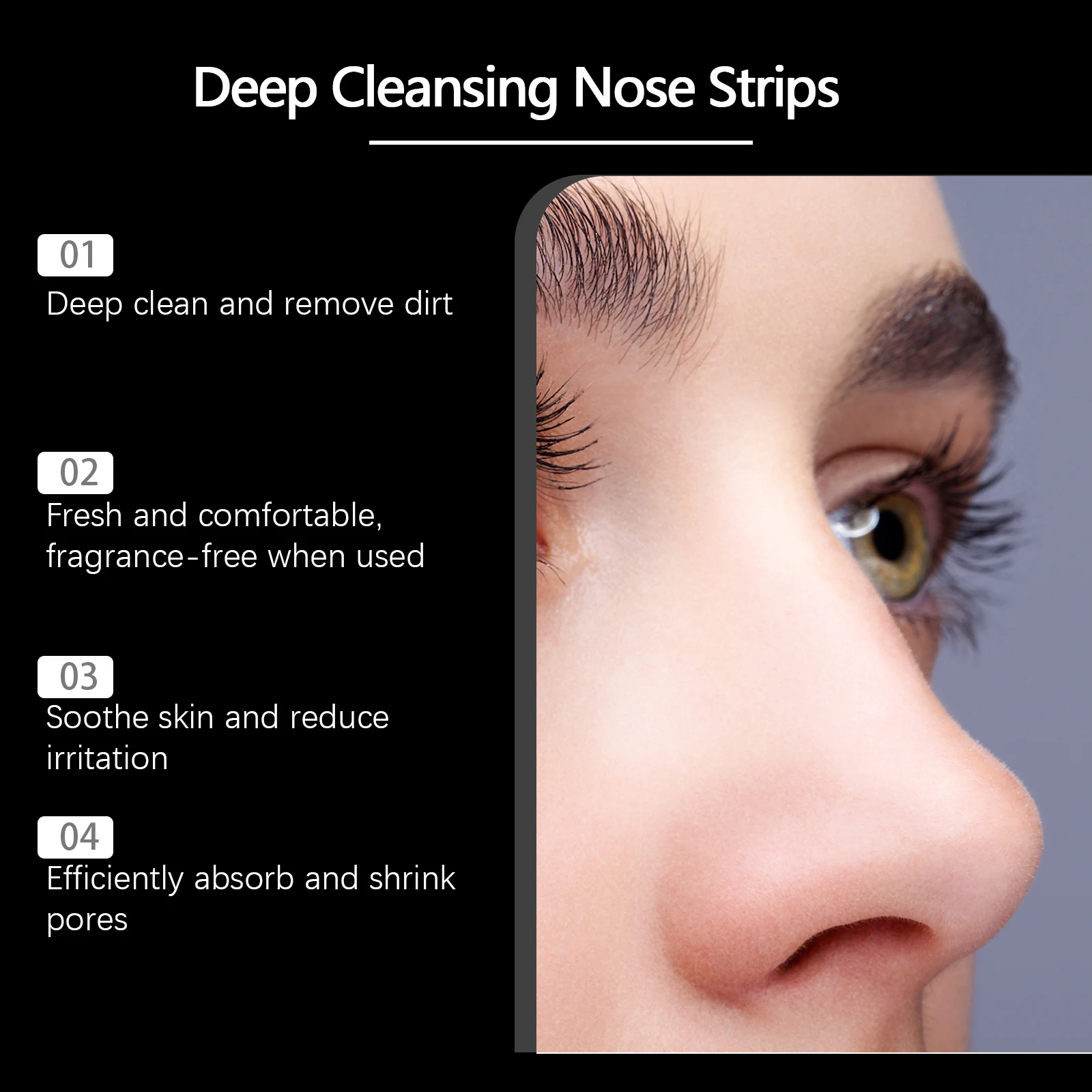 Blackhead Removal Nasal Patches Mask Deep Cleansing Pores Shrinking Hydrating Oil Control Pimples Treatment Nose Peel Off Strips