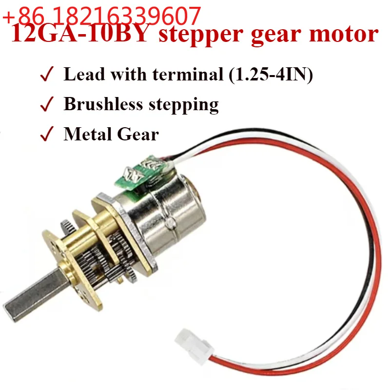 YAO Micro 10mm 2-phase 4-wire Precision Gear Brushless Stepper Motor DC5V Full Metal Gearbox Reduction Ratio 5:1-1000:1