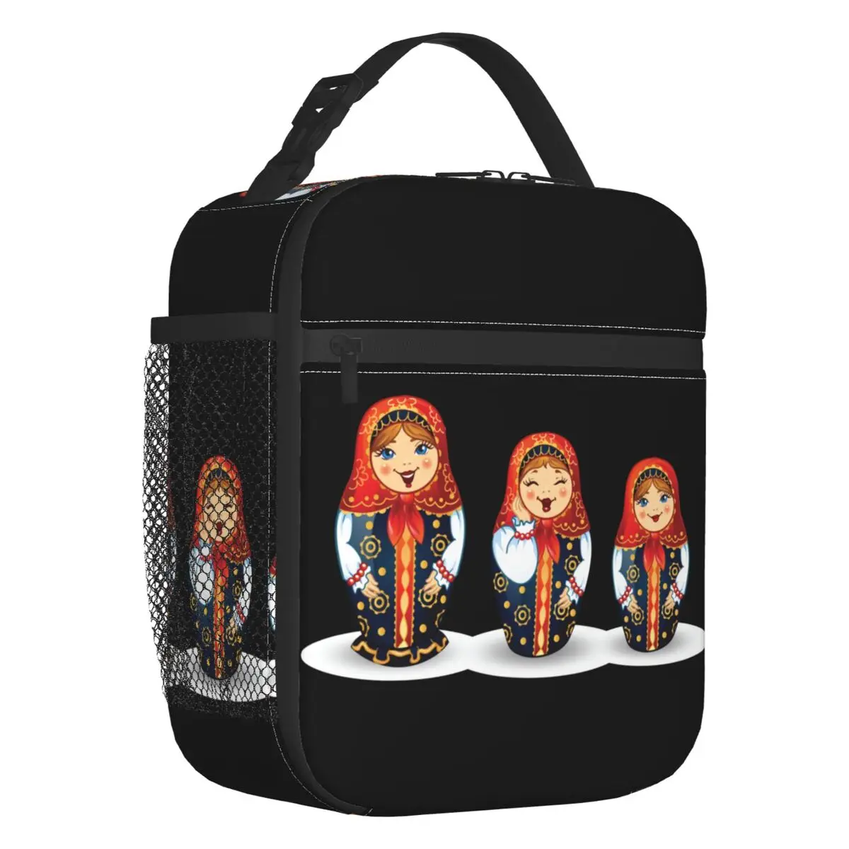 

Russian Traditional Art Matryoshka Doll Insulated Lunch Bags for School Nesting Doll Portable Thermal Cooler Bento Box Women