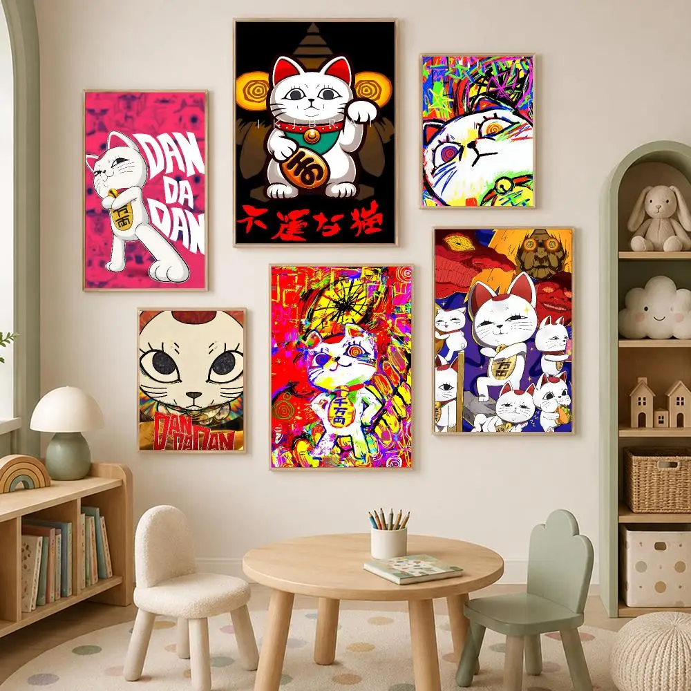 Anime Funny Turbo Granny Cat Poster Self-Stick HD PP paper Wall Art  Waterproof Decor for Bedroom, Living Room，Gift