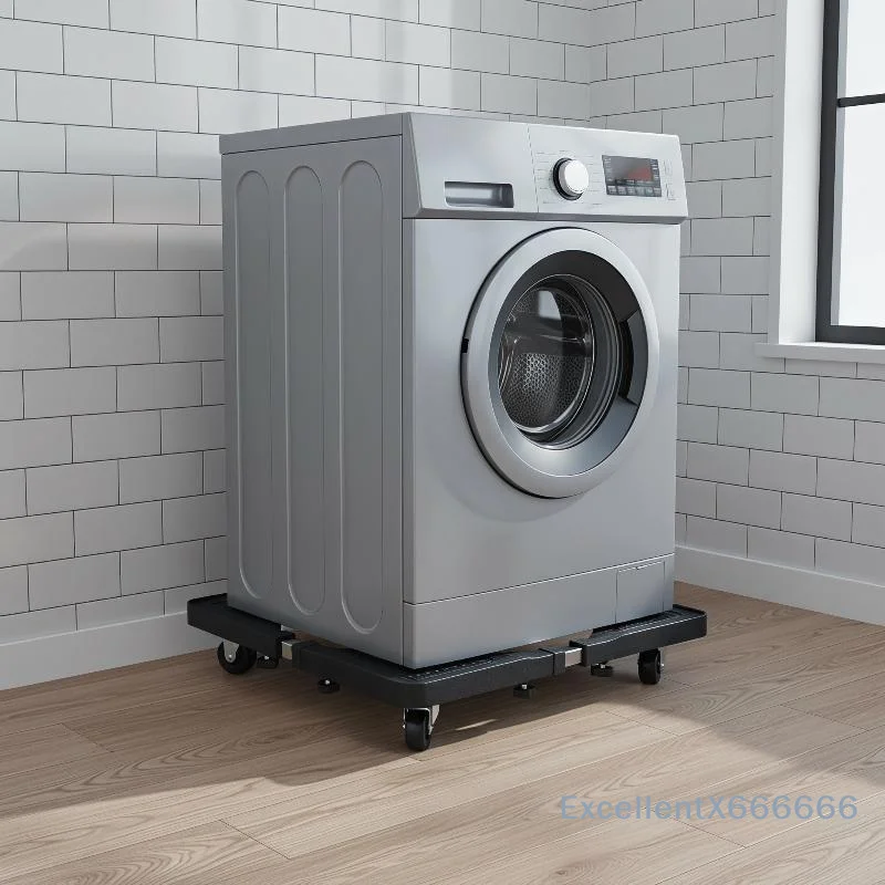 Adjustable Heavy Duty Appliance Moving Base Lockable Wheels Non Slip Pads Shock Absorbent for Washing Machine Dryer Laundry Room