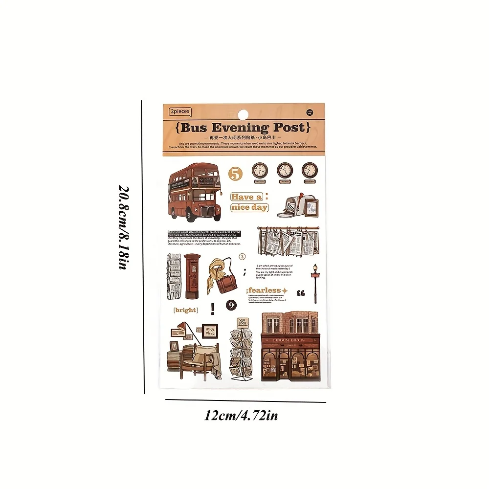 2 Sheets Fresh Retro Creative Luck Stickers for Scrapbooking DIY Decorative Material Collage Journaling