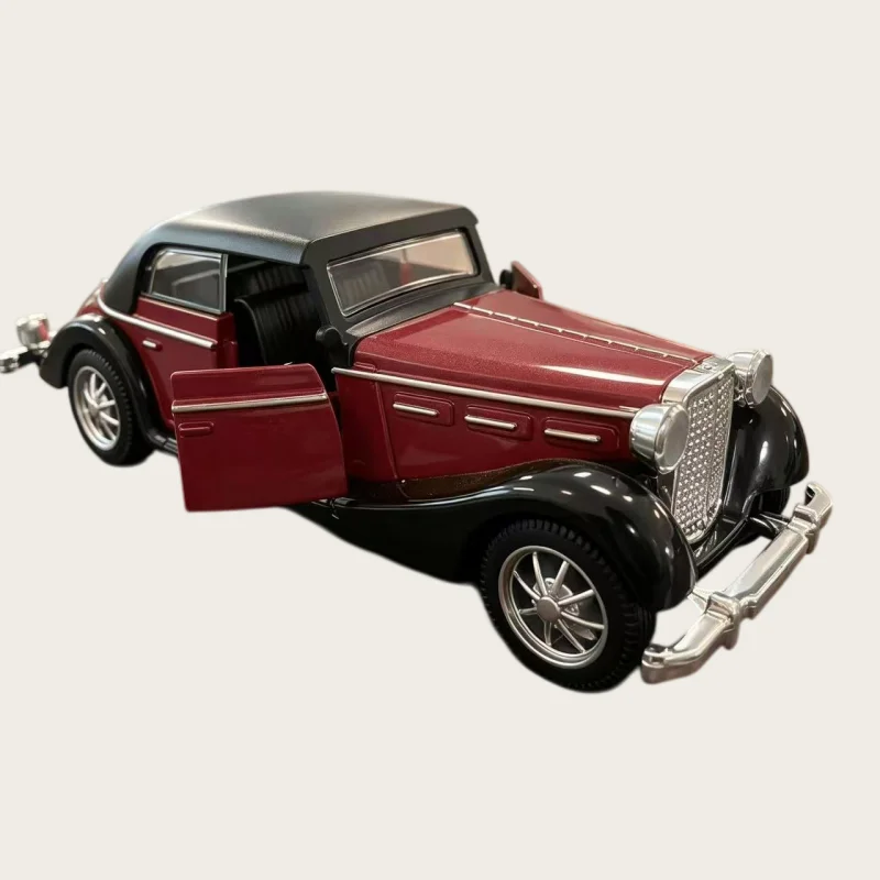 1/36 Retro Classic Car Model, Pull Back Metal Vehicle, Removable Doors, Retro Simulation Car desktop Collectible Decoration image 4