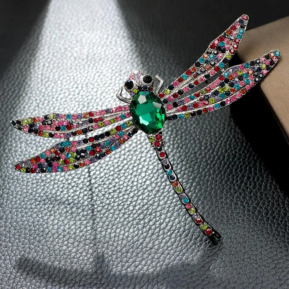 CINDY XIANG 3.0inch*4.7inch Size Very Big Size Dragonfly Brooch Winter Vintage Fashion Insect Pin 2 Colors Available