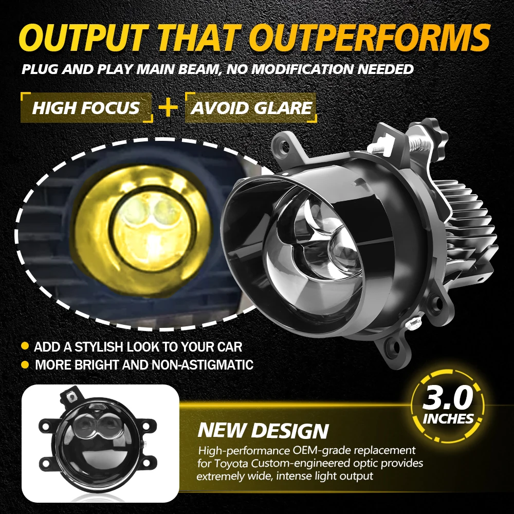 2 × سيارة الضباب ضوء الجمعية عاكس الضوء لتويوتا تندرا 2014 2015 2016 2017 2018 2019 2020 2021