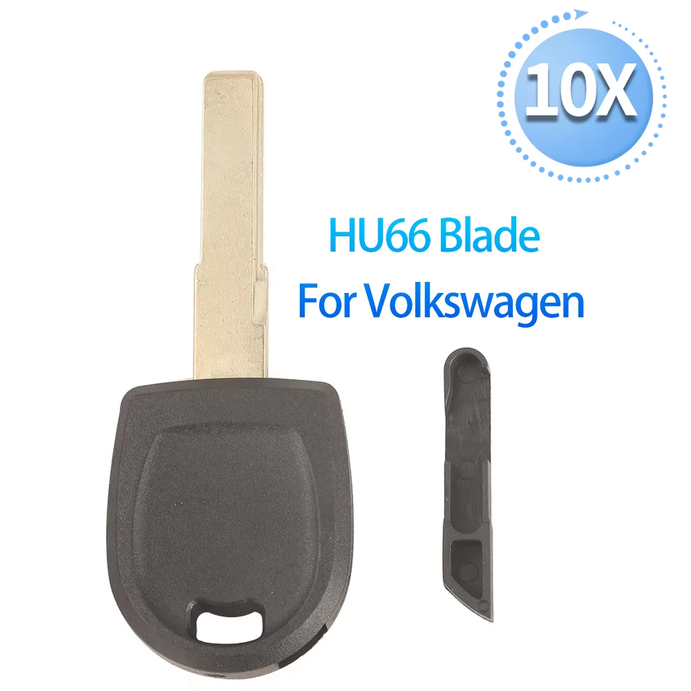 

10pcs/Lot Transponder Car Key Blanks Case HU66 Blank Blade For VW Passat Golf Phaeton Kaninchen Beetle Cabriolet Polo