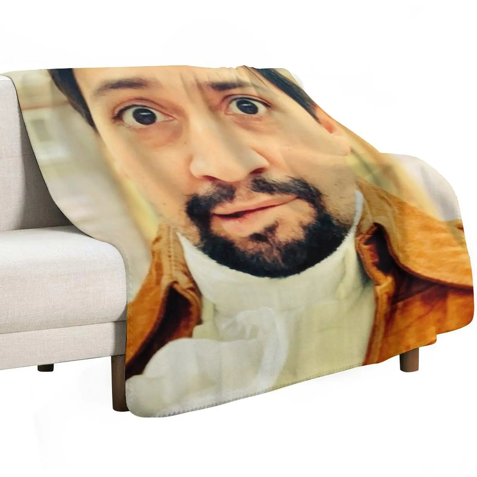 Lin Manuel Miranda Biting His Lip Throw Blanket Heavy Extra Large Throw Flannel Fabric Sleeping Bag Luxury Custom Blankets