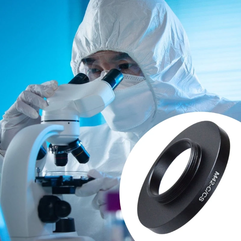 Adattatore per lenti per microscopio con attacco in alluminio da femmina a C maschio M42x0,75 mm