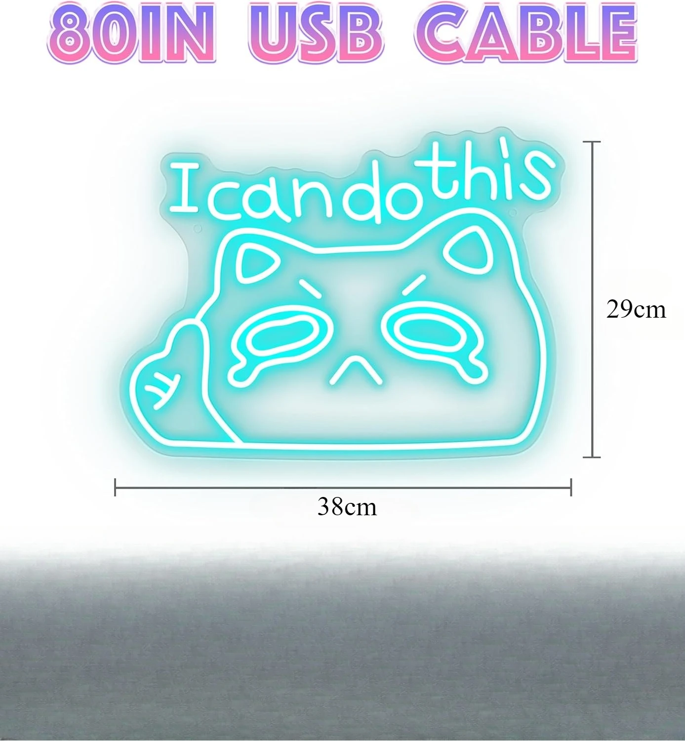 I Can Do This LED Neon Sign USB Dimmable Neon Light Sign for Gameroom Bedroom Bar Livingroom Birthday Party Gift Wall Decor