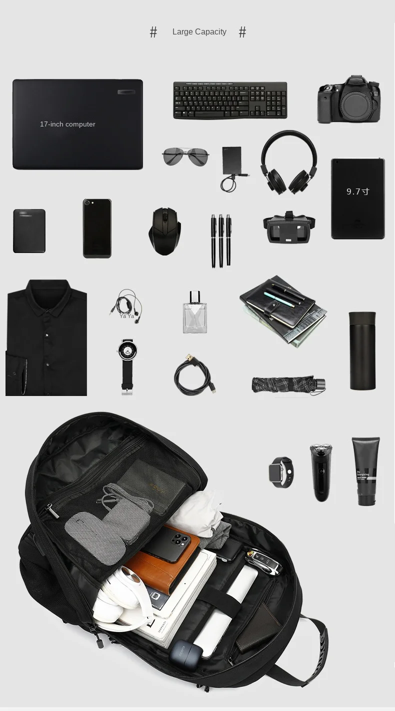 50/60/80L Unisex Männer Outdoor Rucksack USB Große Kapazität Reise Pack Sport Trekking Rucksack Wandern Camping Rucksack für Männer – Detail 12