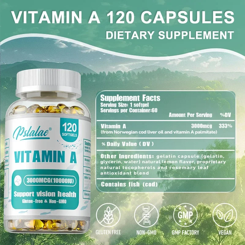 Vitamin A Supplement - Improve Vision, Resist Fatigue Improve Eyes Clarity Promote Growth and Development