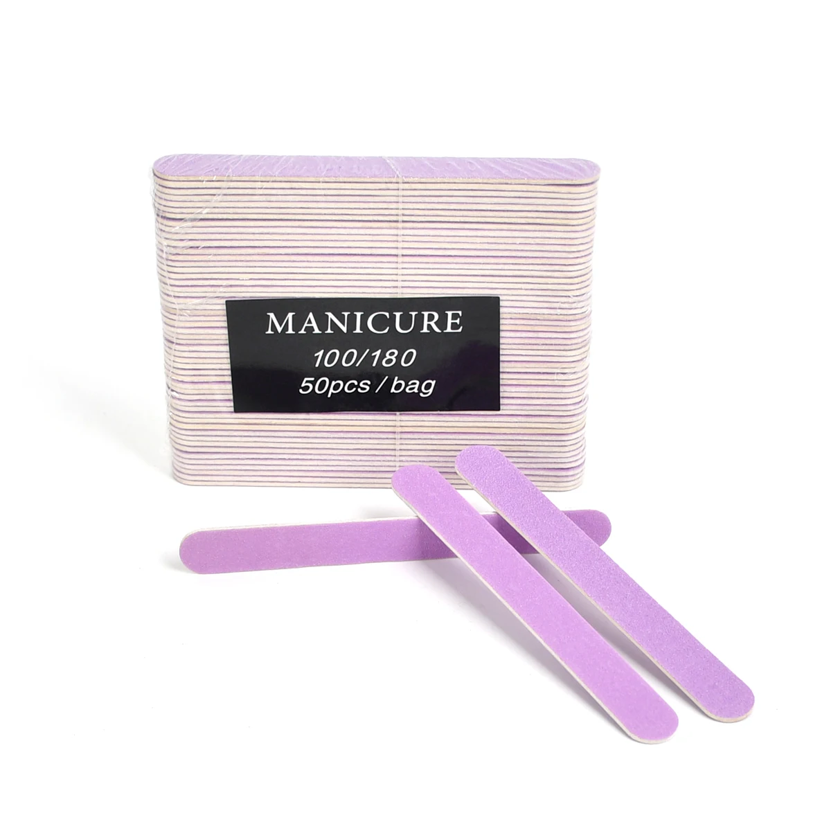 

Набор из 50 одноразовых деревянных пилок для ногтей (3 цвета, зернистость 80/100/180)
