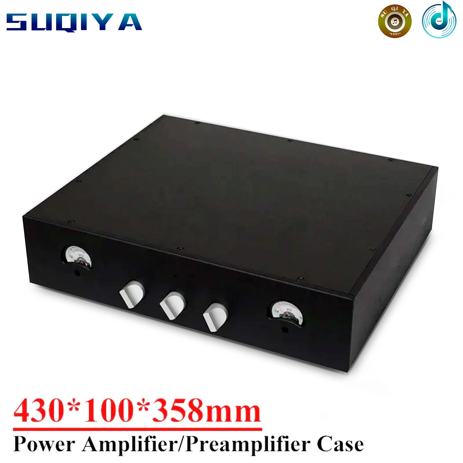 

430*100* 358mm All Aluminum Power Amplifier Enclosure Case Vu Meter Preamplifier Chassis Diy Audio Amplifier Accessories