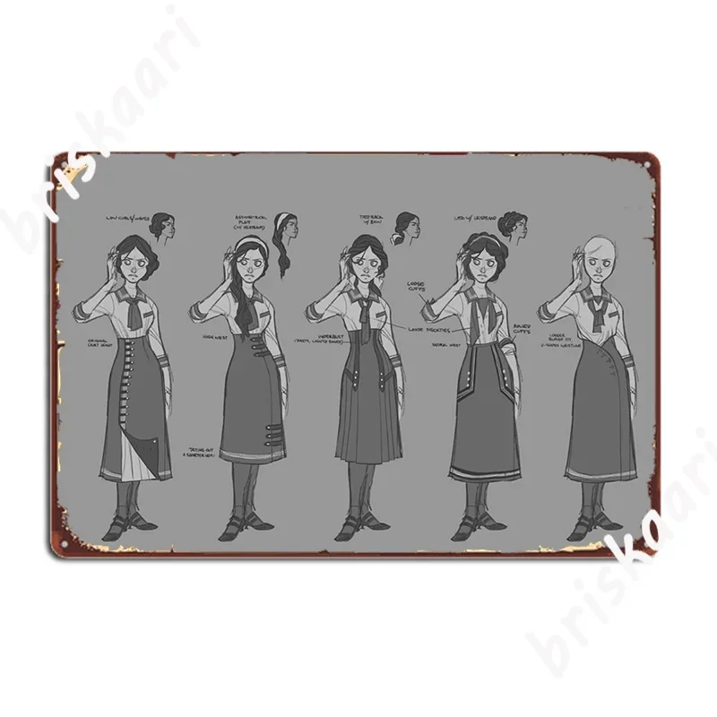 Bioshock Infinite Woman Poster Metal Plaque Garage Club Plaques Wall Cave Personalized Tin Sign Poster
