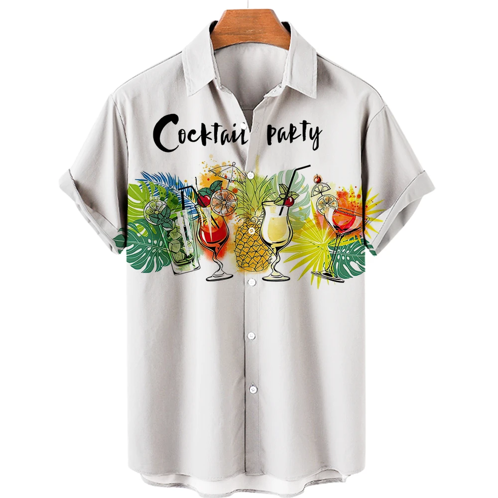 

New Hawaiian men's shirts 3D printed graphic fashion buttons short sleeve lapel wear Hawaiian men's summer shirt fashion trend