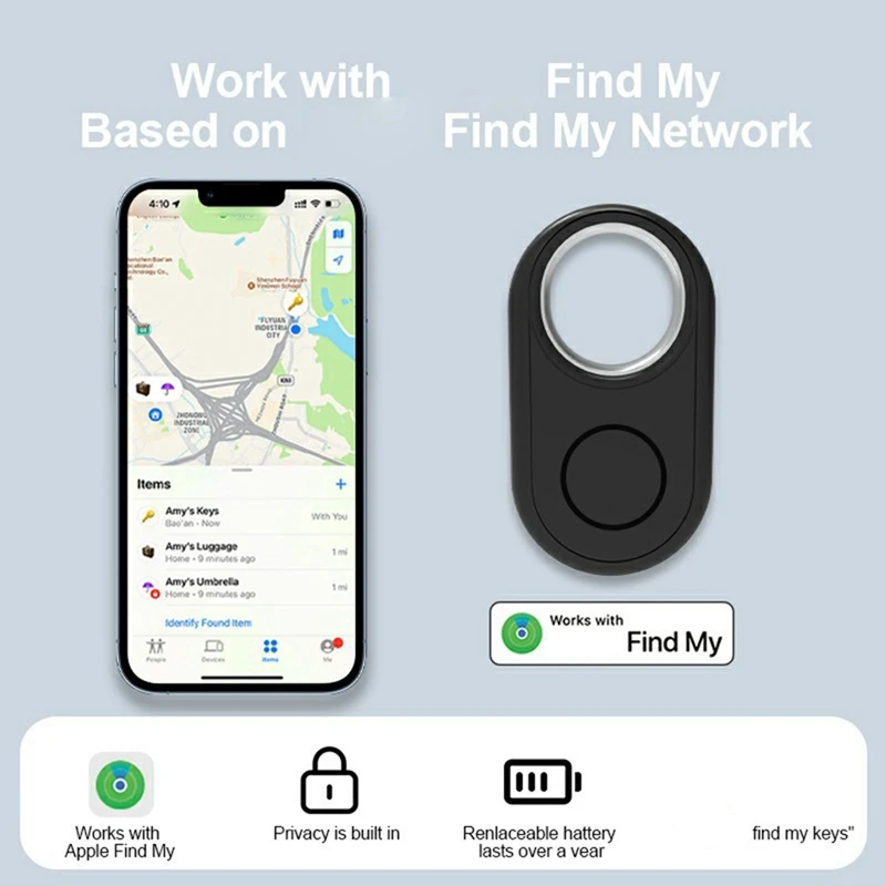 Localizador para AirTag Prevenção, Prevenção de perdas, localizador para a Apple, Find My Find, Pet Tracker, Dispositivo Kids, MFI