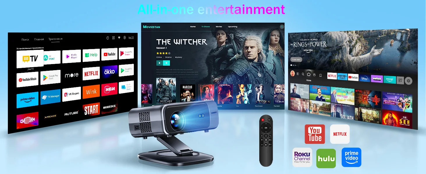 XIWBSY 26000 Lumen 4K WLAN-Projektor 6G WLAN Autofokus-Projektor Android TV Heimkino Tageslicht HDR Videoprojektor 8K Dekodierung – Detail 4