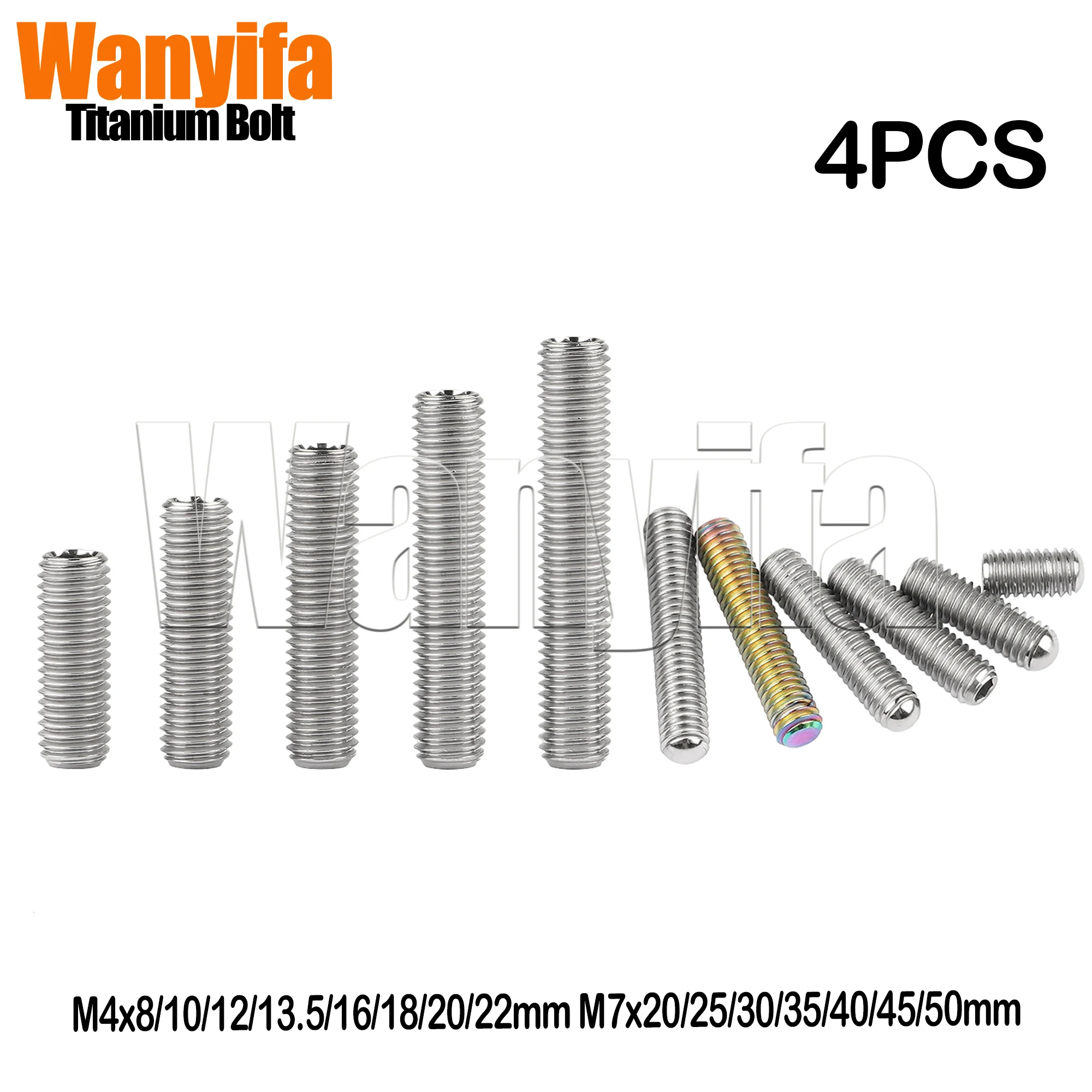 

Wanyifa Invisible Bolt Set M4x8/10/12/13.5/16/18/20/22mm M7x20/25/30/35/40/45/50mm Titanium Alloy Headless Threaded Allen Screws