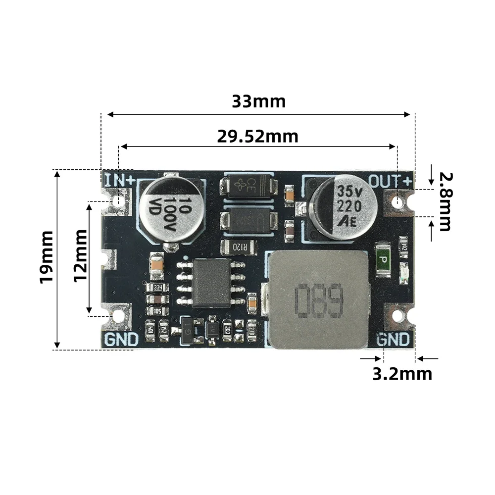 DC 11-100V to 5V/12V 2.5A Step-Down Power Module High Efficiency DC Converter for Industrial Automotive Electronics