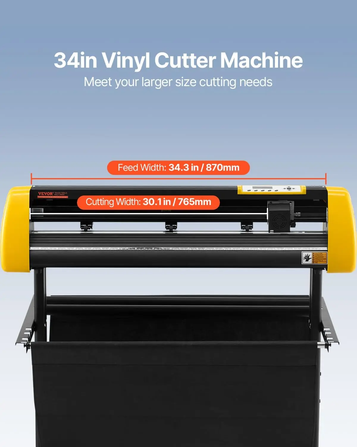 Vinyl Cutter Machine, 34 in / 870 mm Max Paper Feed Cutting Plotter, Automatic Camera Contour Cutting LCD Screen Printer with St