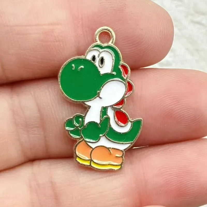 10 stuks schattige Super Mario Bros DIY sleutelhanger metaal handgemaakt legering anime game sleutelhanger sleutelring cadeau voor fans
