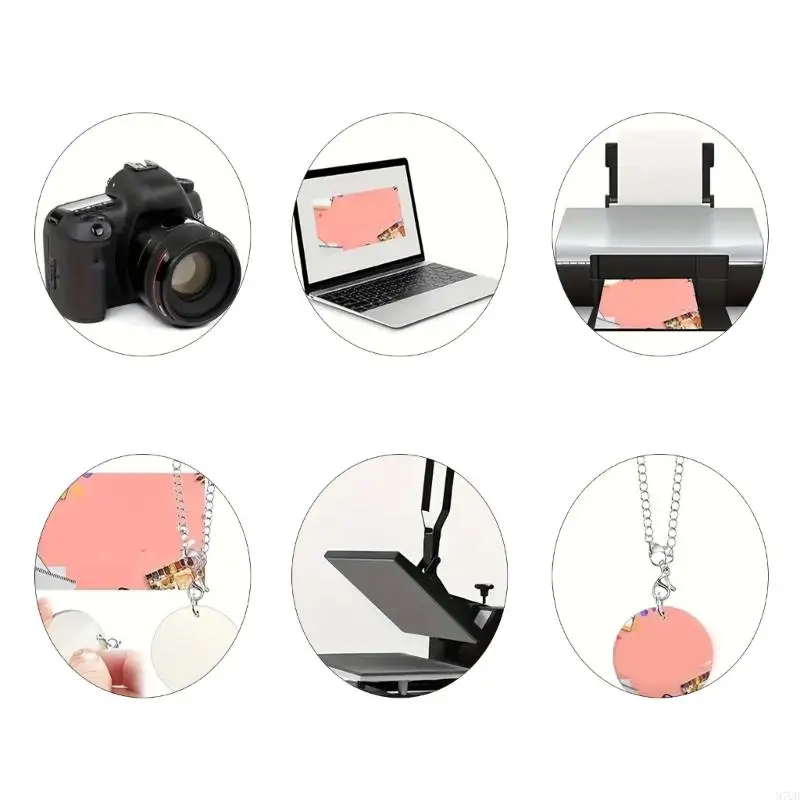 97QD Double Sided Sublimation Keychain Blanks Bulk Set for DIY Keychain Crafting