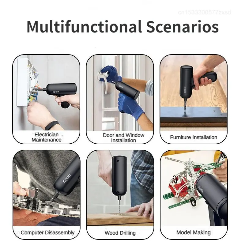 Xiaomi Automatic Cordless Rechargeable Screwdriver 3.6V 1500mAh Li-ion 10N.m Mini Electric Drill Household Power Tools Bits Set