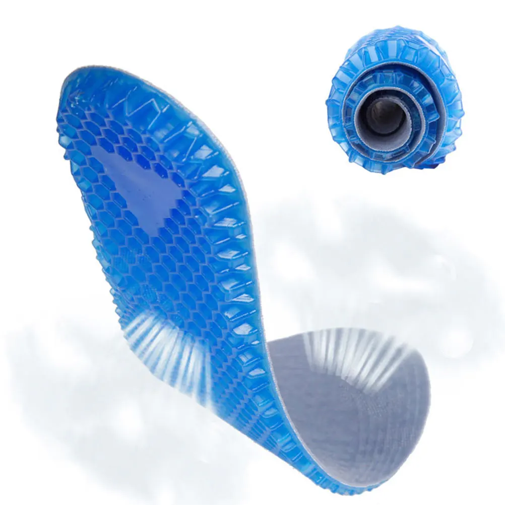 

Health Insoles Massage Buffer Foot Care Silicone Sports Blue Durable Non Toxic Anti Odor Breathable Full Length Stable Foldable