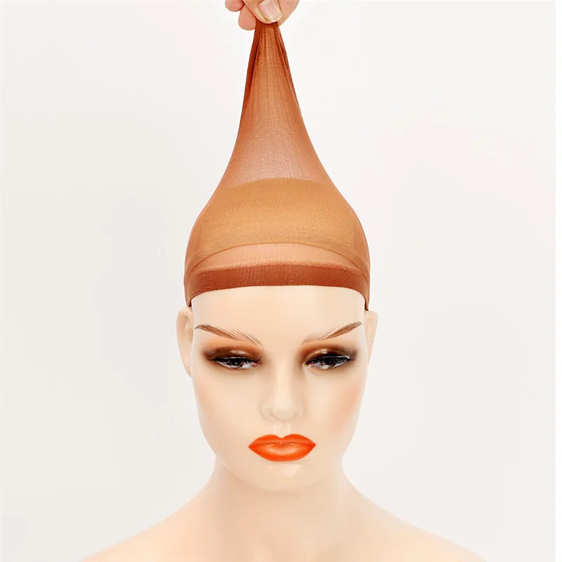 B47B-HD غطاء شعر مستعار تخزين غطاء شعر مستعار شفاف غطاء نايلون رقيق متعدد الوظائف أغطية رأس مريحة سهلة التركيب، أسود 4 قطع