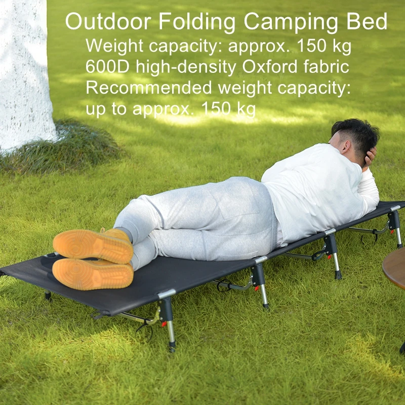 Outdoor Portable Folding Bed, Ultra-Light Aluminum Alloy Folding Portable Bed, Sofa Bed, Road Trip and Camping Gear, Camp Bed