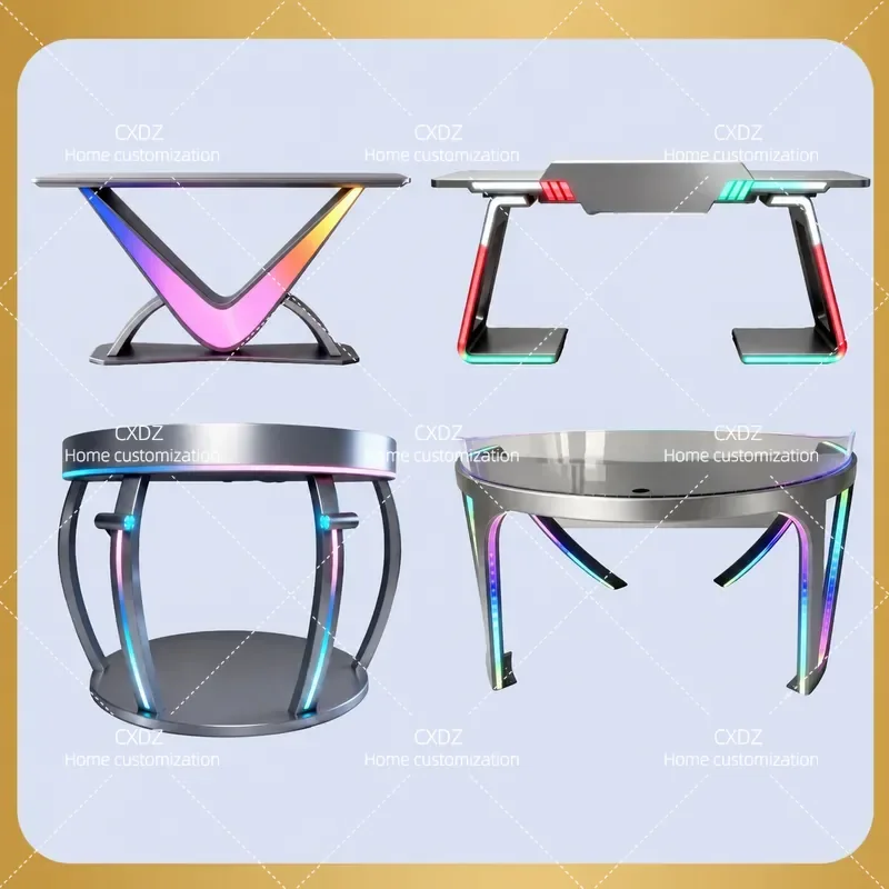 Luminous DJ Table Semi Round Mixer Console for Party Room Nightclub Bar Box Customizable Dancing Light Up DJing Station