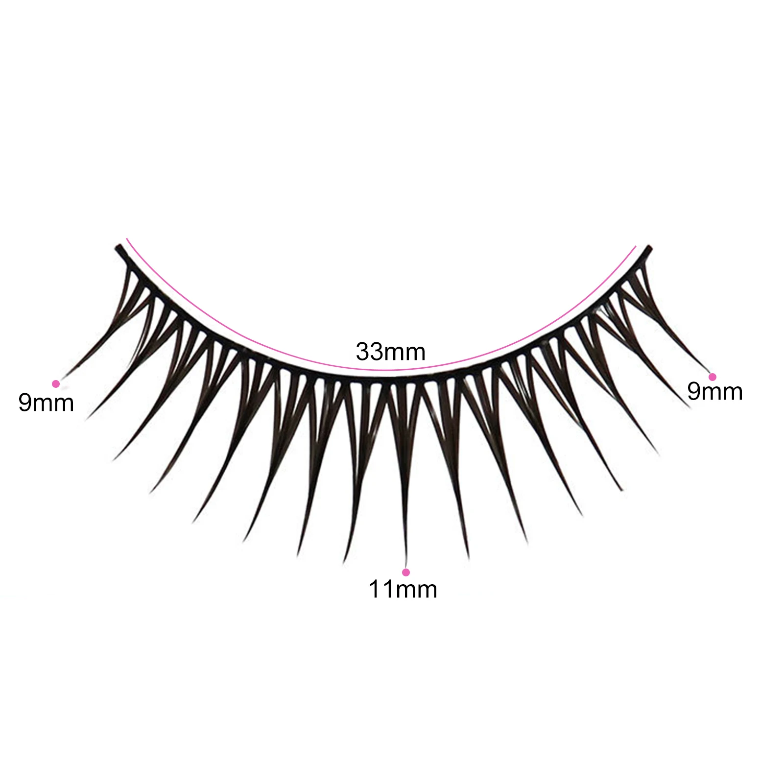 Natte Tip Valse Wimpers Een Vorm Zwart 9 11 Mm Gemengde C Krul Volledige Strip Valse Wimpers Voor Vrouwen Party make-up