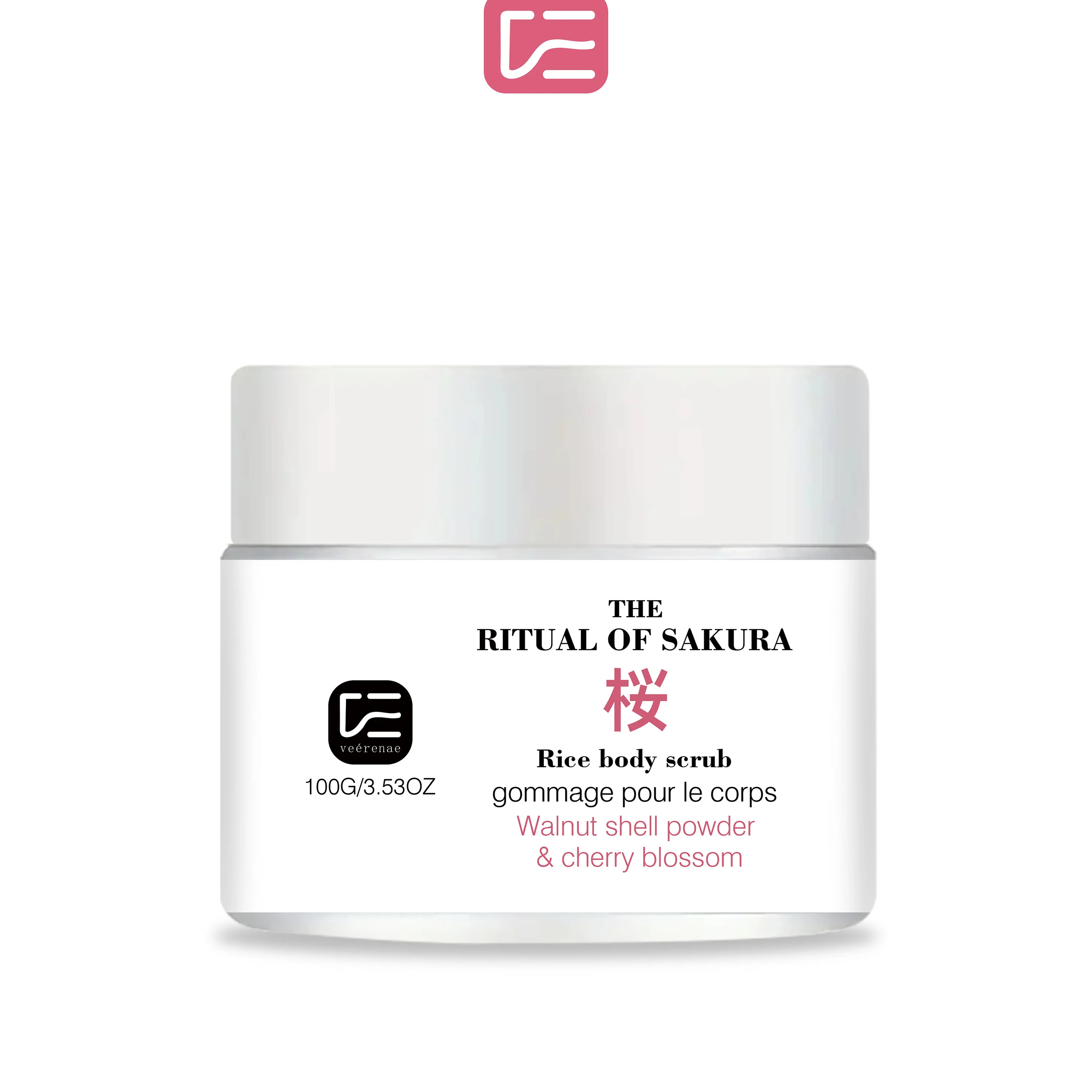 EL RITO DEL EXFOLIANTE CORPORAL DE ARROZ SAKURA, para uso diario en brazos, piernas y cuerpo, especialmente para pieles normales a grasa