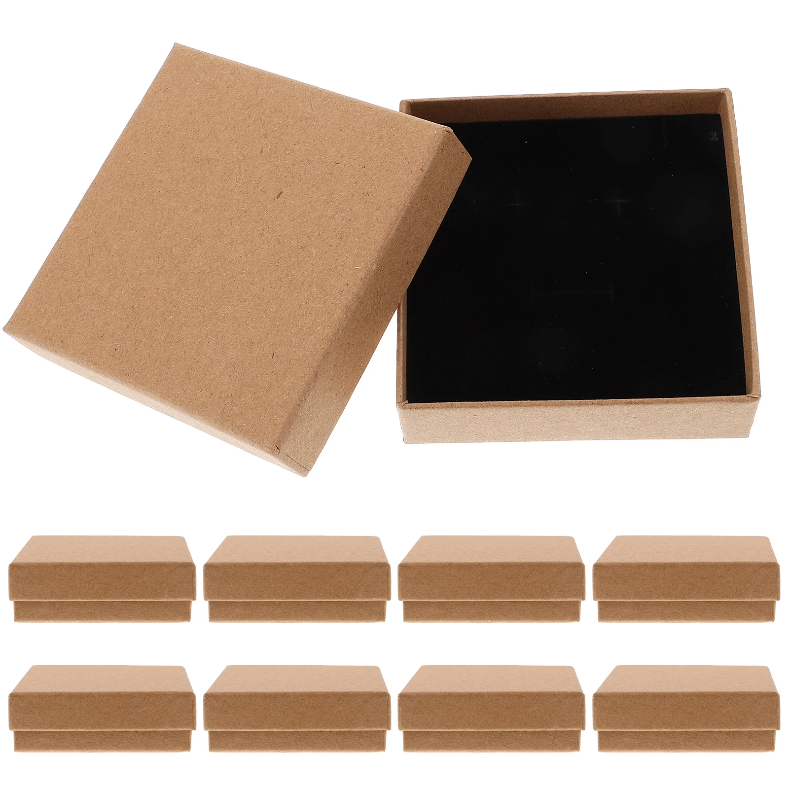 

10 шт., винтажная шкатулка для драгоценностей, крафт-бумага, подарочная упаковка для колец, серег, ожерелий, браслетов, маленькие подарочные коробки для хранения ювелирных изделий