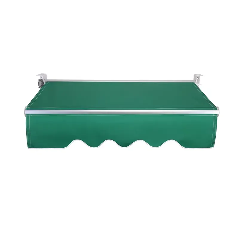 Outdoor Electrical Retractable Crank Remote Control Awning for Patio Garden with Stainless Steel Frame Acrylic Sail Folding