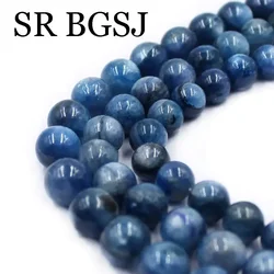 10-11MM 12-13MM Natural Stone Kyanite Round Loose Spacer Bead For Jewelry Making Needlework DIY Bracelet Accessories Strand