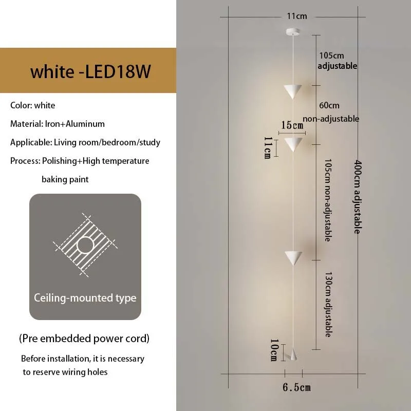 LED hourglass funnel decorative floor lamp, living room sofa background wall bedroom bedside pendant lamp, indoor home lighting