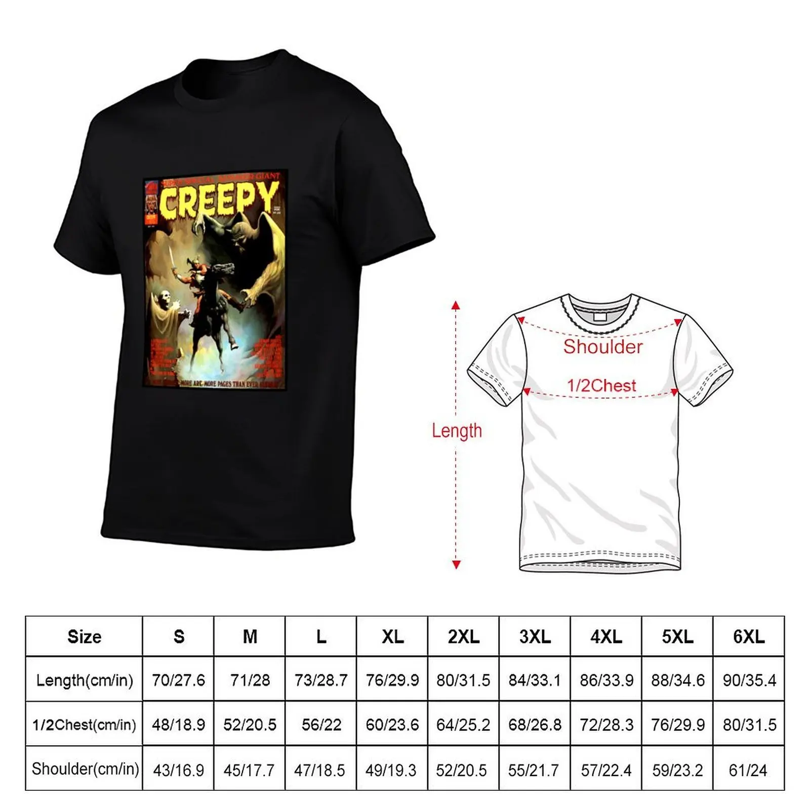 A GREAT VINTAGE CREEPY MAGAZINE COVER! T-Shirt anime clothes boys animal print t shirt men 100℅ cotton
