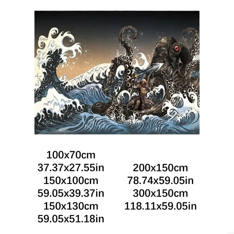 اليابانية موجات عظيمة الفن نسيج البوليستر تتلاشى مقاومة معلقة خلفية مناسبة للديكور الشقة والهدايا Y5GB