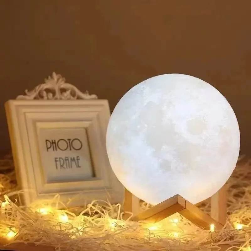 1 LED Mondlicht Galaxie Licht, DIY Mond Nachtlicht, Mädchen, Junge, Kind, Frau Geburtstags geschenk, Schlafzimmer Dekoration (warmes Licht)