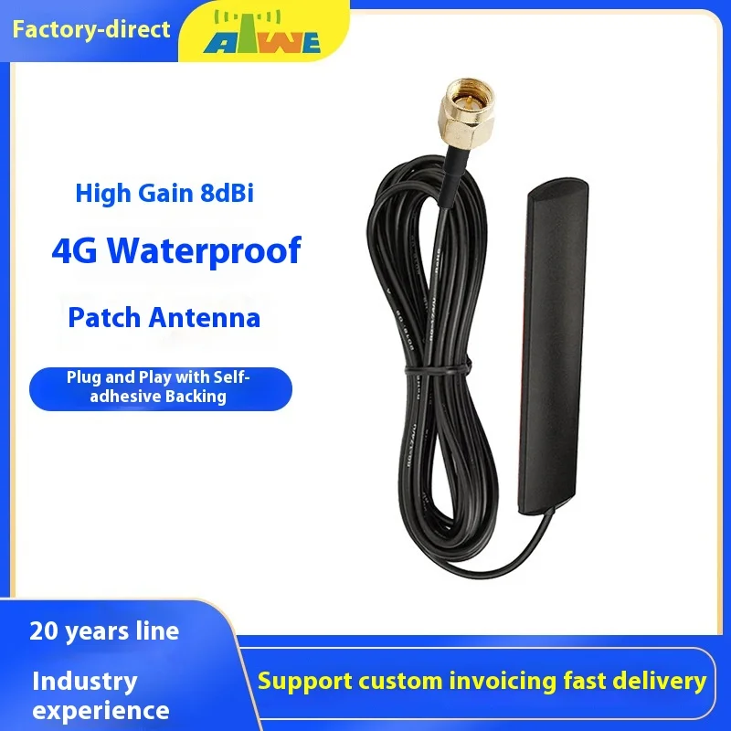 50개 824-960/1710-2690MHz 방수 4G 외부 안테나 3M 접착 와이어 포함 SMA 수컷 헤드 통신 안테나용