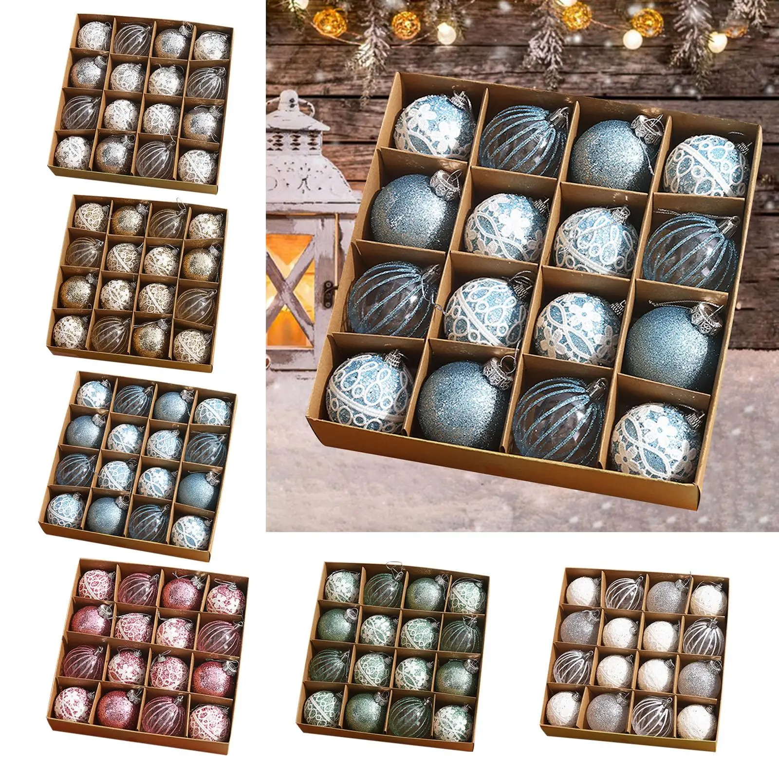 16x Christmas Ball Ornaments 6 cm Xmas Decor Christmas Tree Decorations for Wreath Garland Birthday Wedding Celebration Holiday image 3