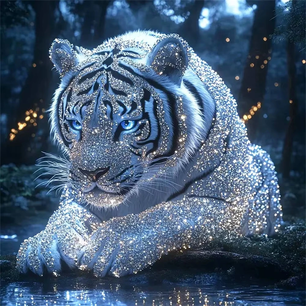 Neue Ankunft Diamant Kunst Stickerei Tiger Tier Malerei DIY Geeignet Für Anfänger Kreuz Stich 5d Diamant Mosaik Handgemachtes Geschenk