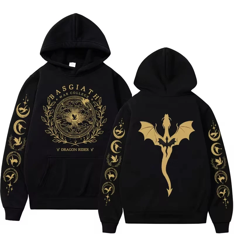 Otoño Invierno moda tendencia Sudadera con capucha cuarta ala sudaderas con capucha gráficas Basgiath War College Dragon Rider sudadera hombres mujeres ropa de calle
